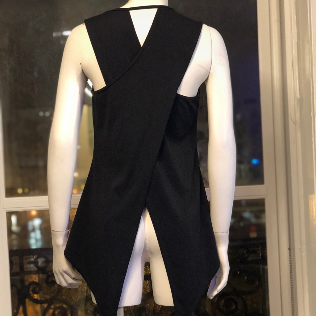 Split Back Black Top